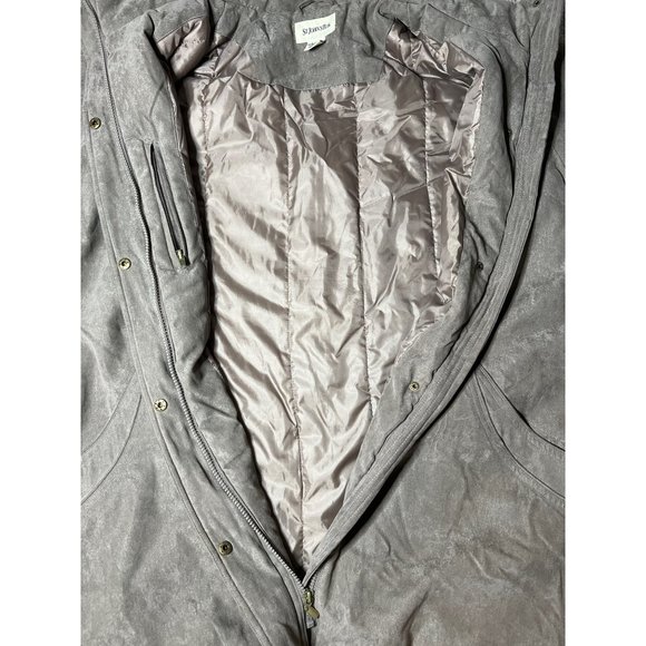 St. John's Bay Mens XL Down Filled Heavy Coat Parka Gray Zip Front Hidden Hood - Picture 7 of 7